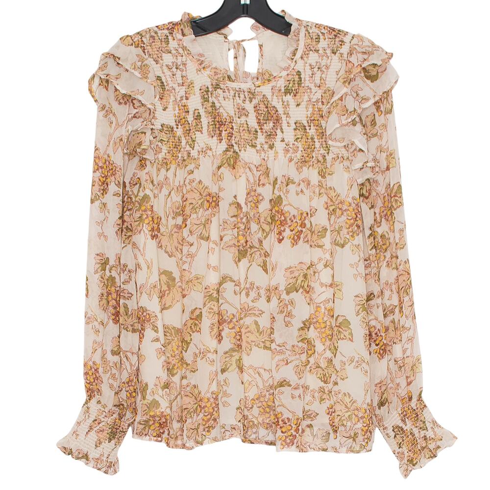 Ivy May Top Boho Cottagecore Old Money Quiet Luxury Romantic Sheer Ruffle Medium